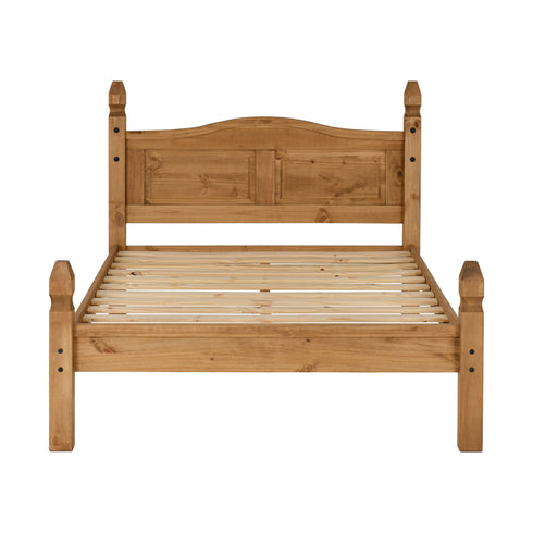 Corona 4FT6 Bed Low Foot End - Distressed Waxed Pine